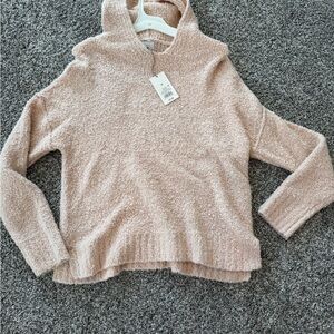 a new day Plush Hooded Knit Sweater - Light Pink